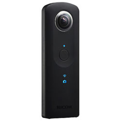 Pentax Ricoh THETA S Action Camera, HD 1080p, 14MP, 360° Recording, Wi-Fi with Soft Case, Black